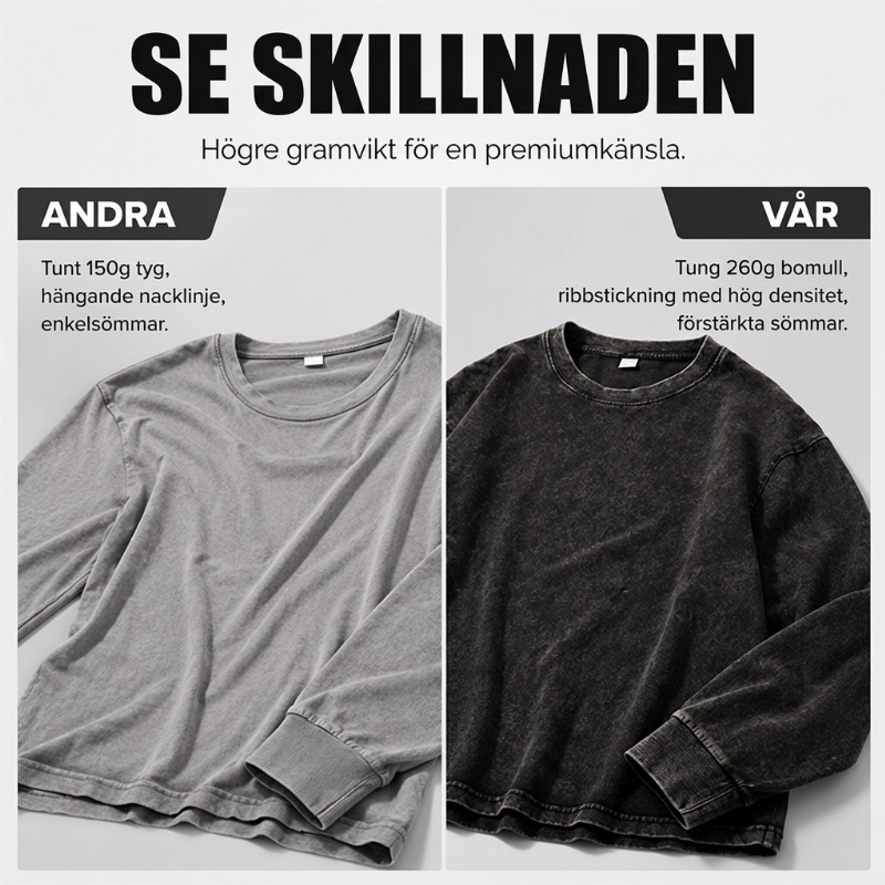 Vintagetvättad långärmad t-shirt