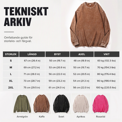 Vintagetvättad långärmad t-shirt