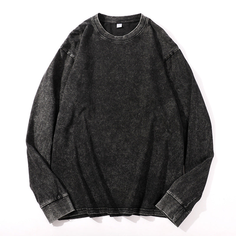 Vintagetvättad långärmad t-shirt
