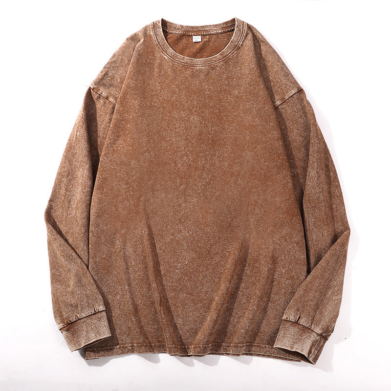 Vintagetvättad långärmad t-shirt