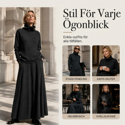 Set med polotröja och maxikjol för kvinnor
