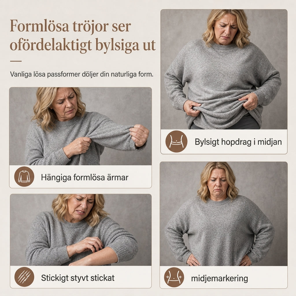 Casuel lös tröja i stickat med rund hals och långa ärmardam, med droppade axlar, fladdermusärmar och rynkdesign i sidorna
