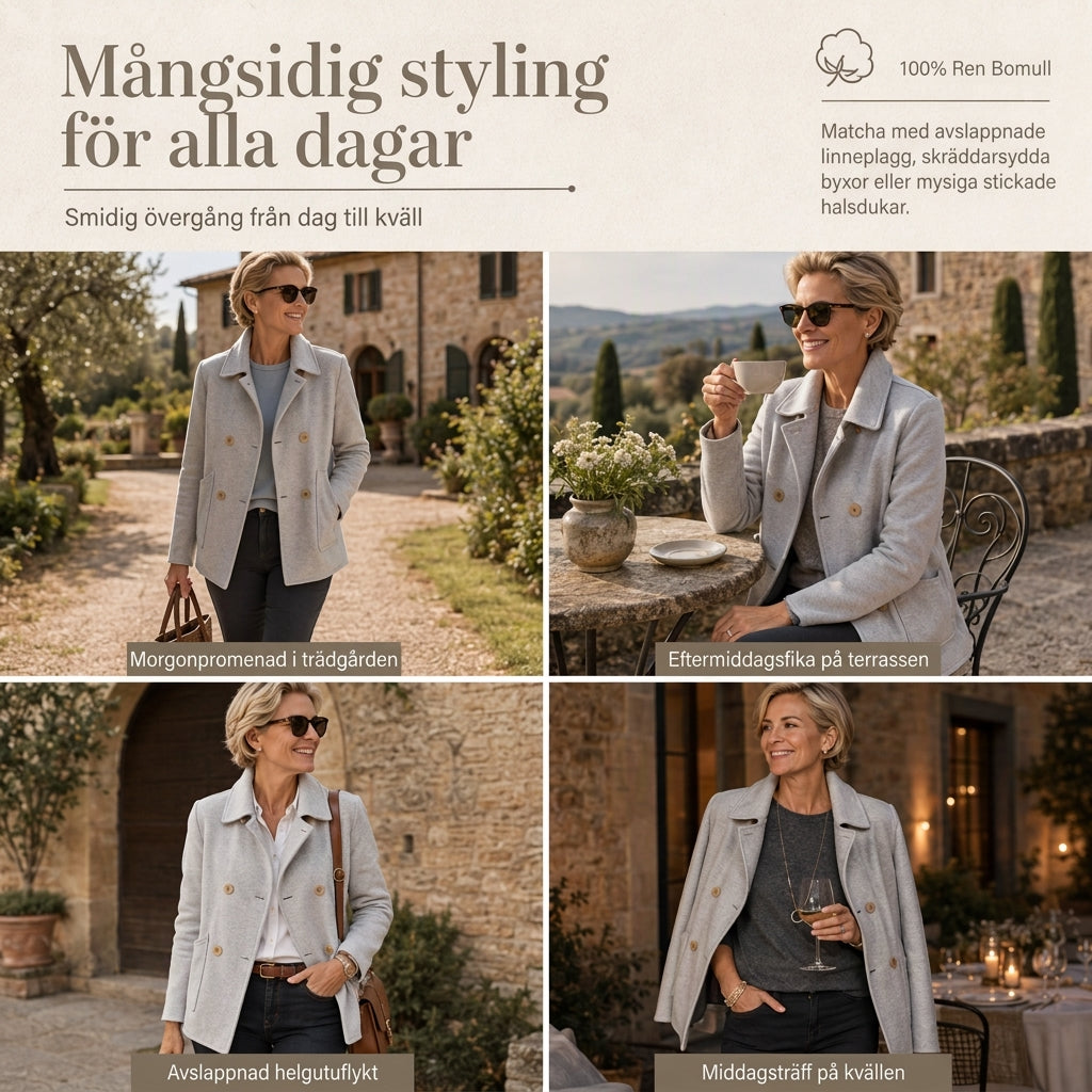 Klassiskt enfärgat ytterplagg