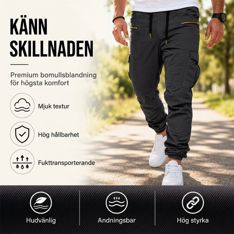 🔥 Urban Style ✨ Slim-fit cargobyxor för herrar – avslappnad passform, praktiska fickor och modern stil 👖