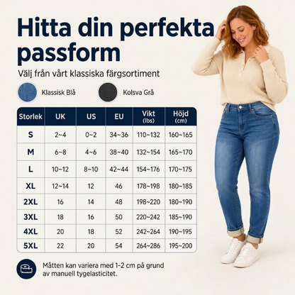 🥰 Perfekt för kallt väder ❄️ Damjeans i stretch med fleecefoder och hög midja