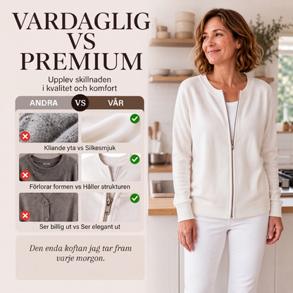 Stickad Jacka Dam med Dragkedja – Mjuk och Bekväm Vardagskofta