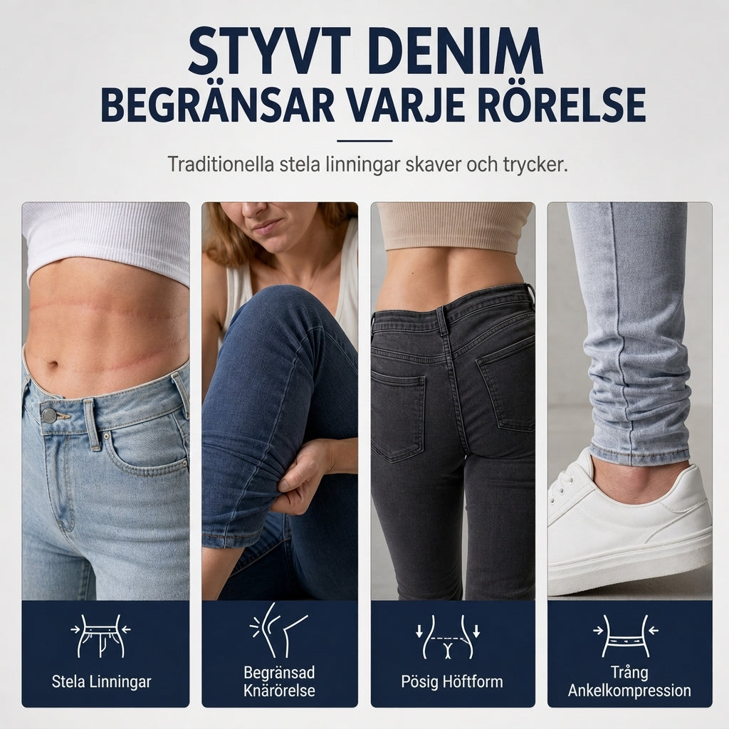 Högmidjesnoppa pennbyxor för kvinnor