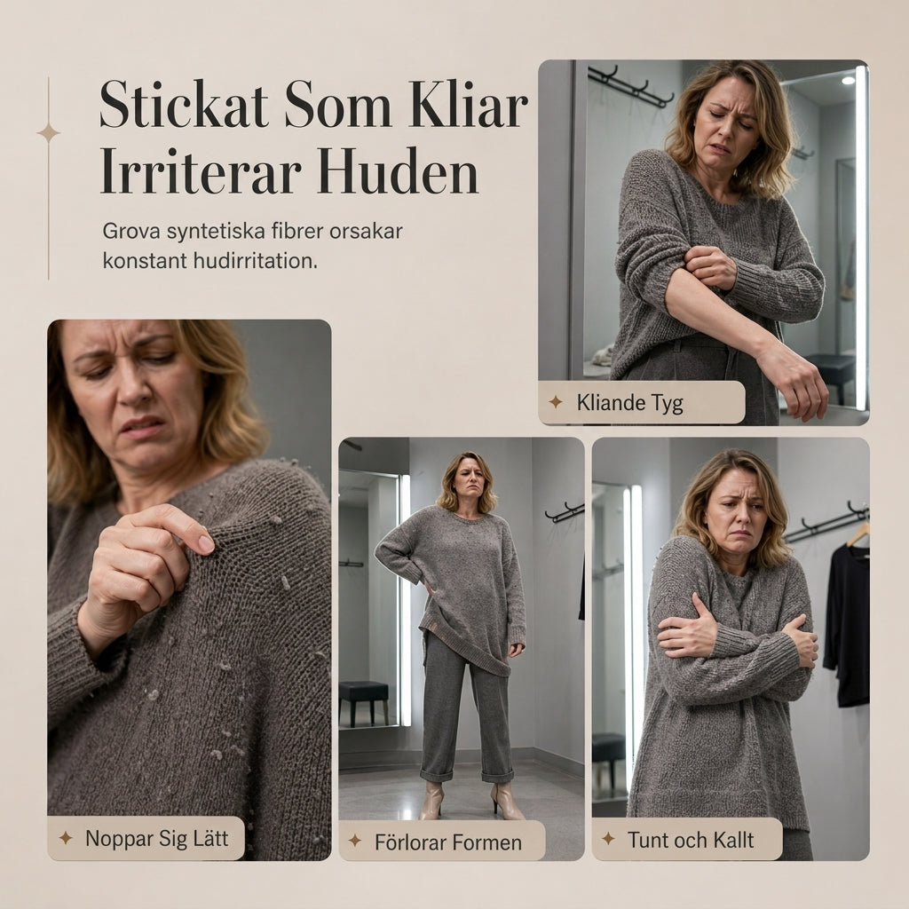 Damset i två delar i stickat med färgblock för höst och vinter, förtjockad tröja med rund hals och kjol