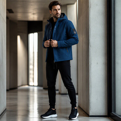 ☁️Bekväm rörelsefrihet, vardagsmässig stil👖 Sportigt streetwear-set för män – avsmalnande byxor och huva, avslappnat och bekvämt ✨