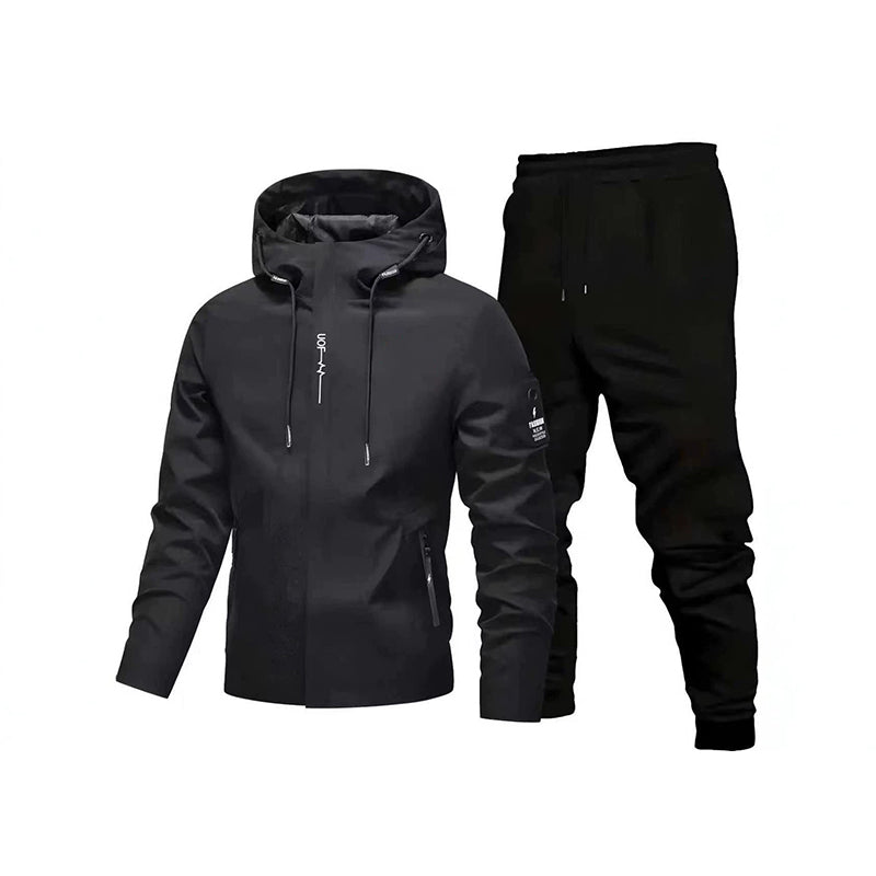 ☁️Bekväm rörelsefrihet, vardagsmässig stil👖 Sportigt streetwear-set för män – avsmalnande byxor och huva, avslappnat och bekvämt ✨
