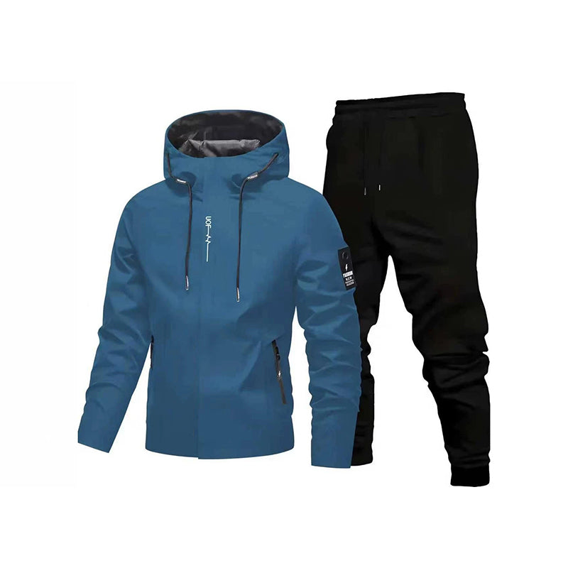 ☁️Bekväm rörelsefrihet, vardagsmässig stil👖 Sportigt streetwear-set för män – avsmalnande byxor och huva, avslappnat och bekvämt ✨