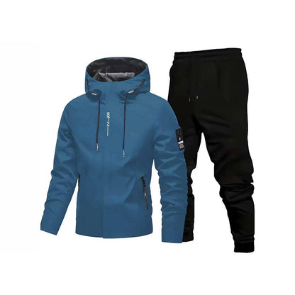 ☁️Bekväm rörelsefrihet, vardagsmässig stil👖 Sportigt streetwear-set för män – avsmalnande byxor och huva, avslappnat och bekvämt ✨