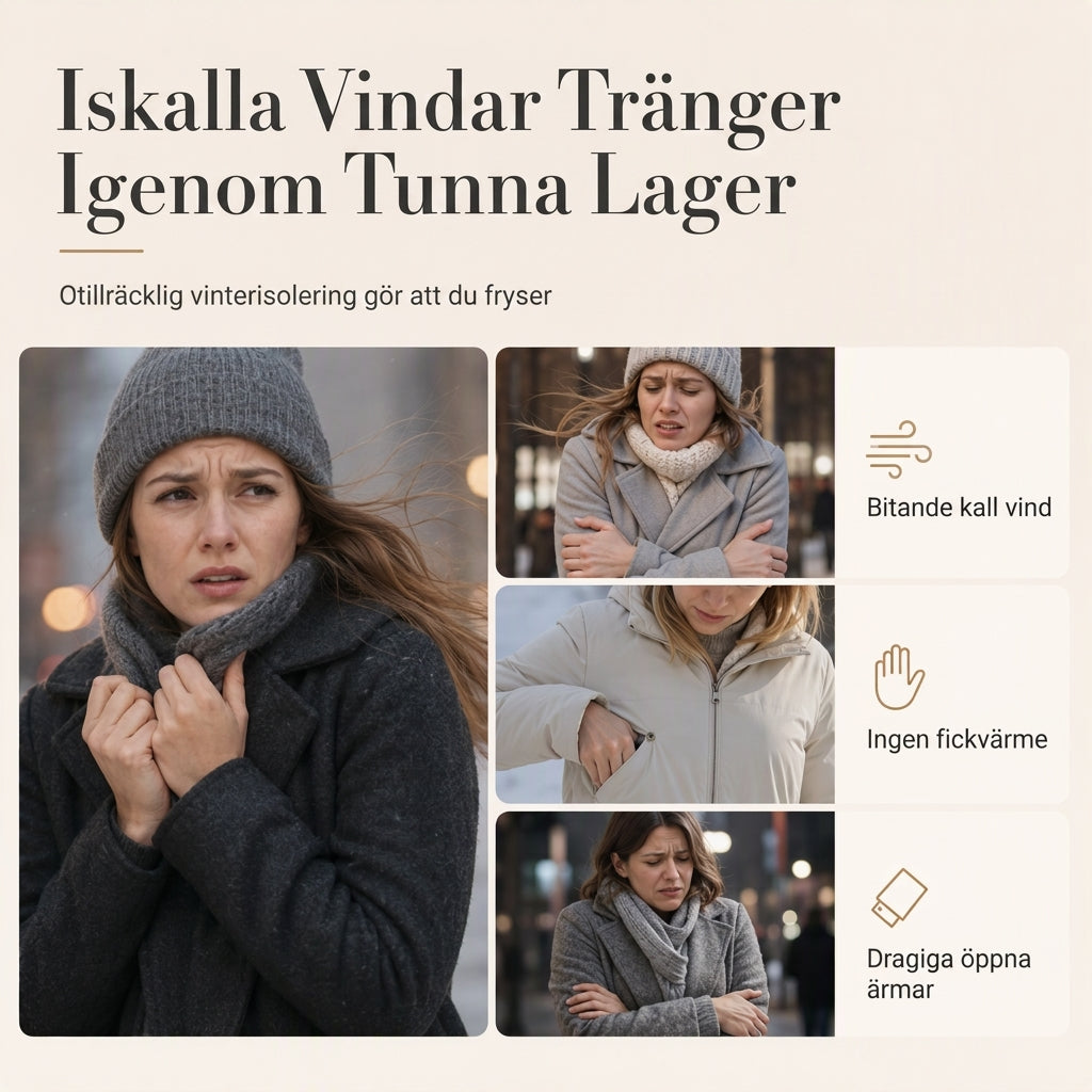 Slim fit lång vadderad kappa med huva, enfärgad, vintermodell med fickor