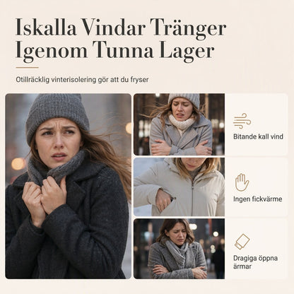 Slim fit lång vadderad kappa med huva, enfärgad, vintermodell med fickor