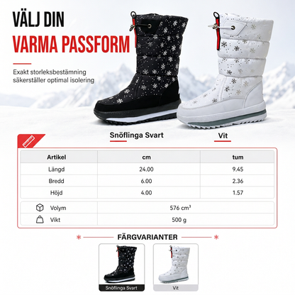 Vinterkängor för kvinnor, höga snökängor, vattentäta, halkfria, utomhus långa kängor med tjock foder av plysch och tjock sula