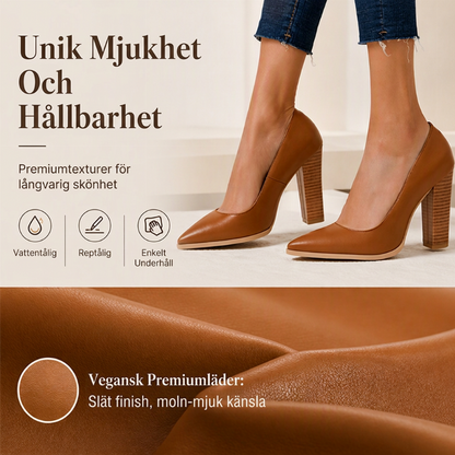Chic spetsiga pumps med tjock klack för damer