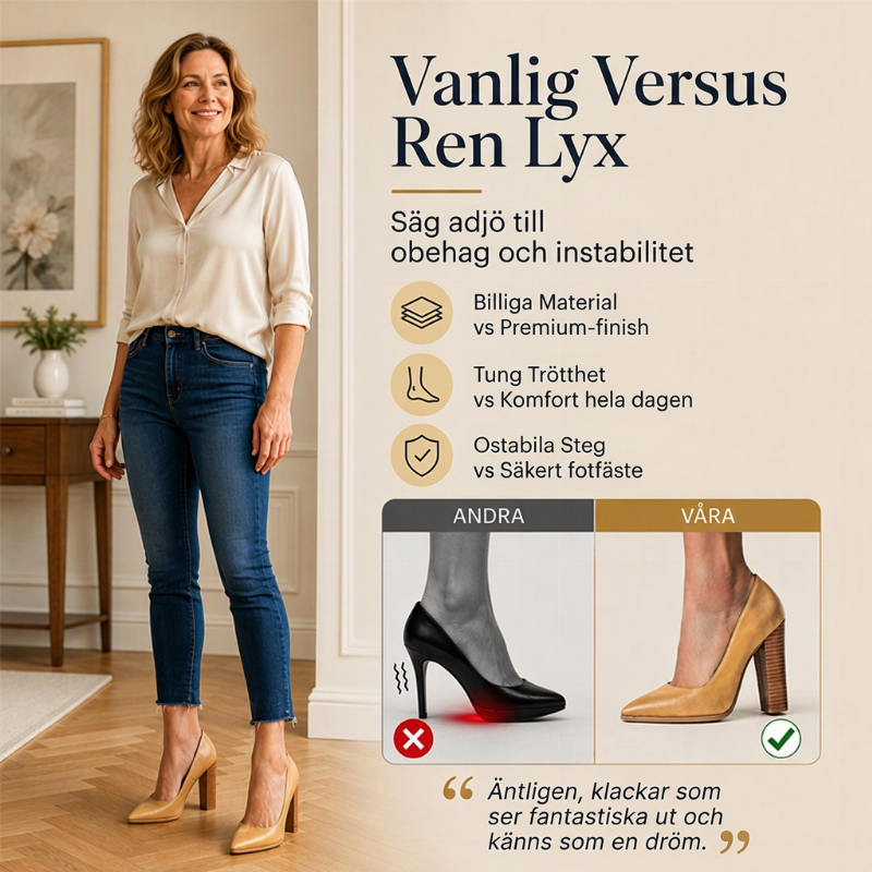 Chic spetsiga pumps med tjock klack för damer