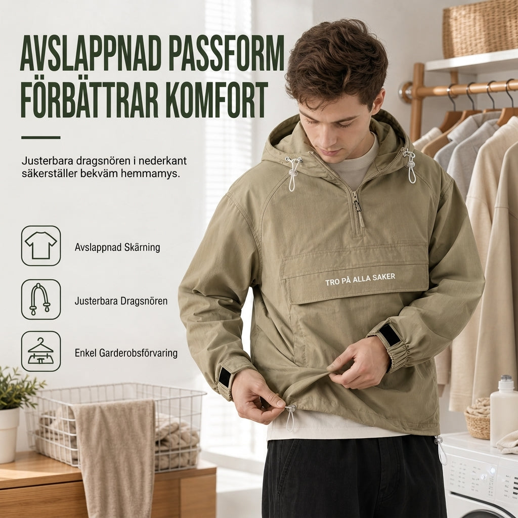 💰 Halva priset! 🧥 Vindtät utomhuspullover med huva, perfekt för vandring och stad. ✨