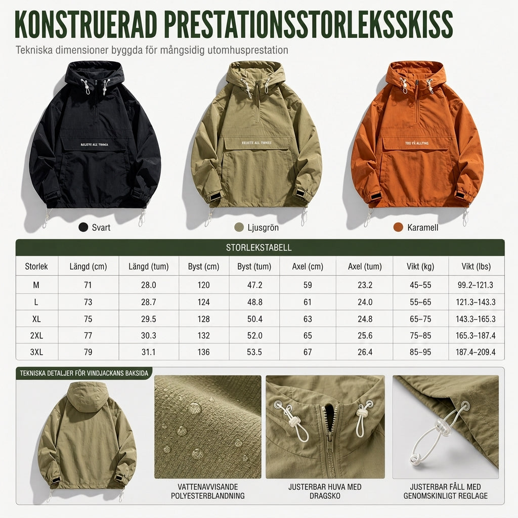 💰 Halva priset! 🧥 Vindtät utomhuspullover med huva, perfekt för vandring och stad. ✨