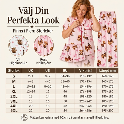 🐮 Dam pyjamas set i 3 delar med höglandsko tryck – mjuk, bekväm, söt design, perfekt för hemmakvällar, nu till halva priset! ✨