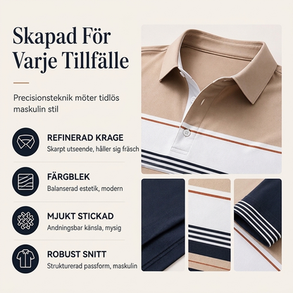 🔥 50 % rabatt! 🛍️✨Klassisk randig herrtröja med kontrastfärger