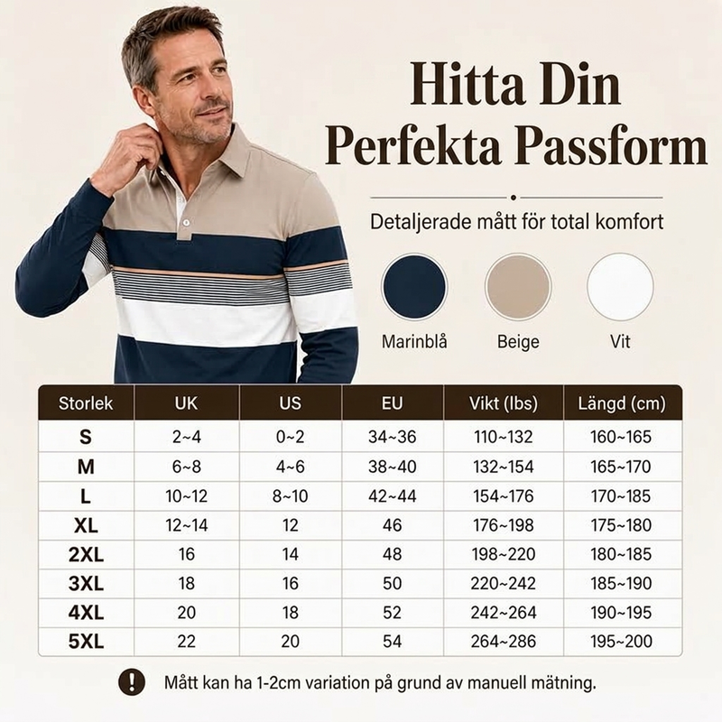 🔥 50 % rabatt! 🛍️✨Klassisk randig herrtröja med kontrastfärger