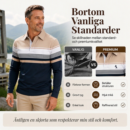 🔥 50 % rabatt! 🛍️✨Klassisk randig herrtröja med kontrastfärger