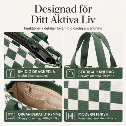 Casual stor kapacitet rutig väska