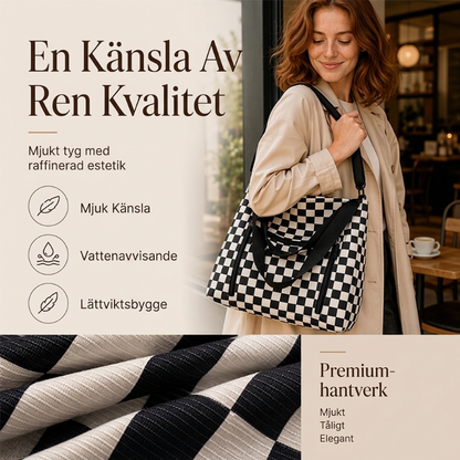 Casual stor kapacitet rutig väska