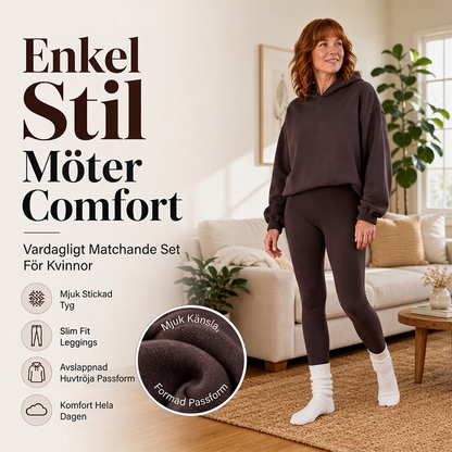 💰 Halva priset! Casuellt och skönt set med huvtröja och leggings för kvinnor