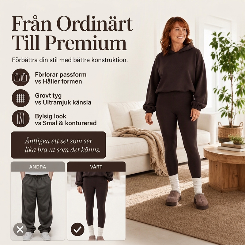 💰 Halva priset! Casuellt och skönt set med huvtröja och leggings för kvinnor