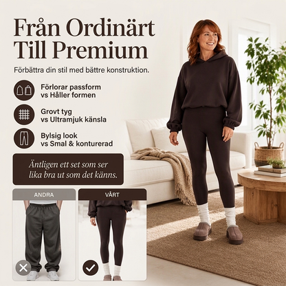 💰 Halva priset! Casuellt och skönt set med huvtröja och leggings för kvinnor