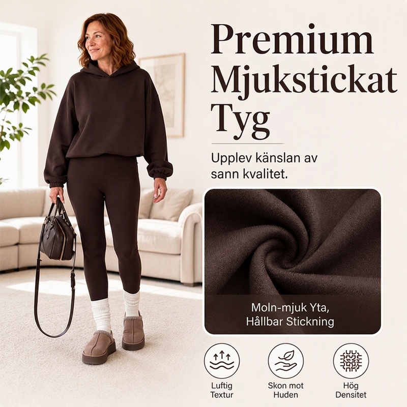 💰 Halva priset! Casuellt och skönt set med huvtröja och leggings för kvinnor