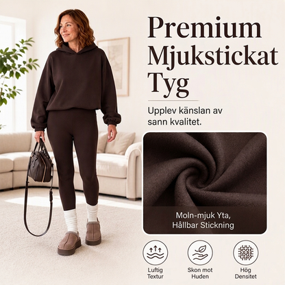 💰 Halva priset! Casuellt och skönt set med huvtröja och leggings för kvinnor