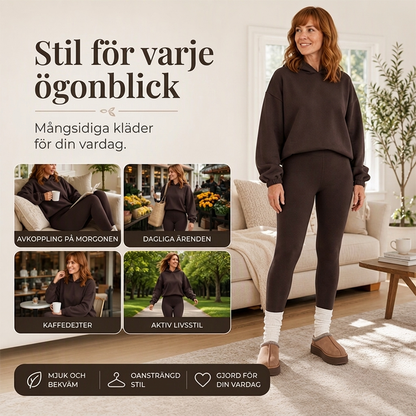 💰 Halva priset! Casuellt och skönt set med huvtröja och leggings för kvinnor
