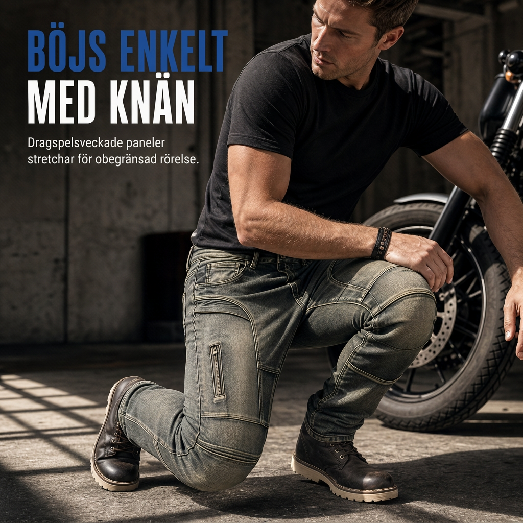 Klädseljeans för män med stretch och bekväm passform