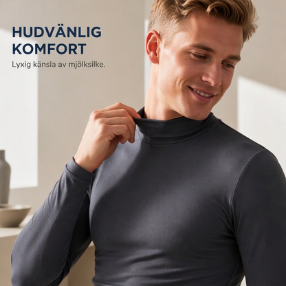 👕 Herrtröja med kort krage i premium mjölksilke – hög elasticitet, 3D-formad passform, mjuk, lättskött, nu till halva priset! ✨