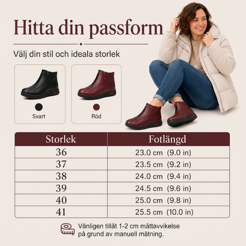 🥶❄️Varma vinterkängor med halkskydd för kvinnor