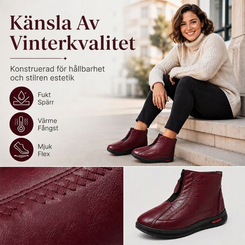 🥶❄️Varma vinterkängor med halkskydd för kvinnor