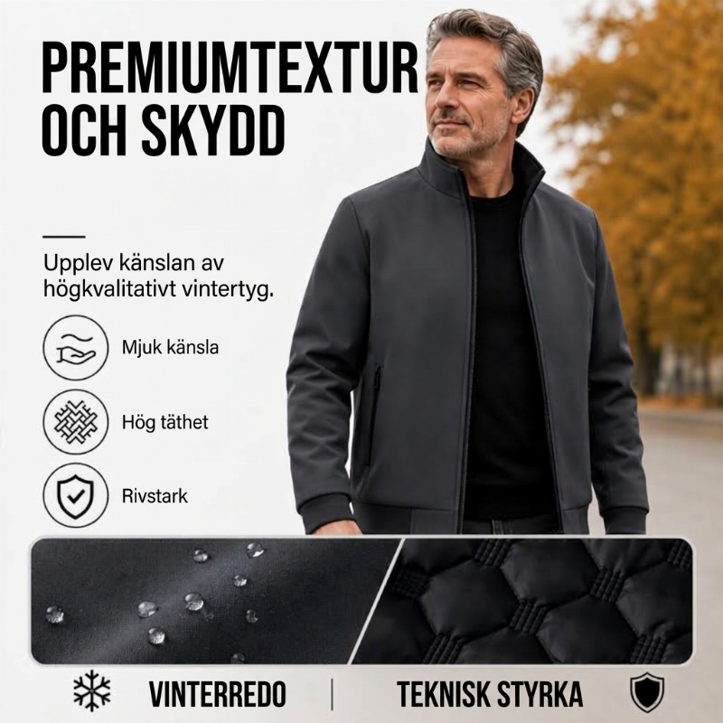 Klassisk fodrad vinterjacka för män