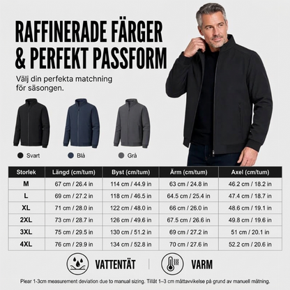 Klassisk fodrad vinterjacka för män