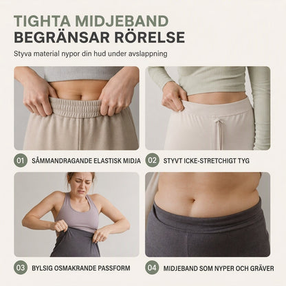 Tvdelad set i avslappnad sportig stil för höst och vinter, bestående av långärmad t-shirt och vida byxor med skärning i midjan