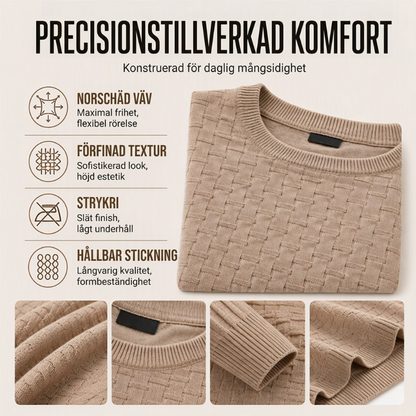 Casual tröja med rund hals i stickat för män