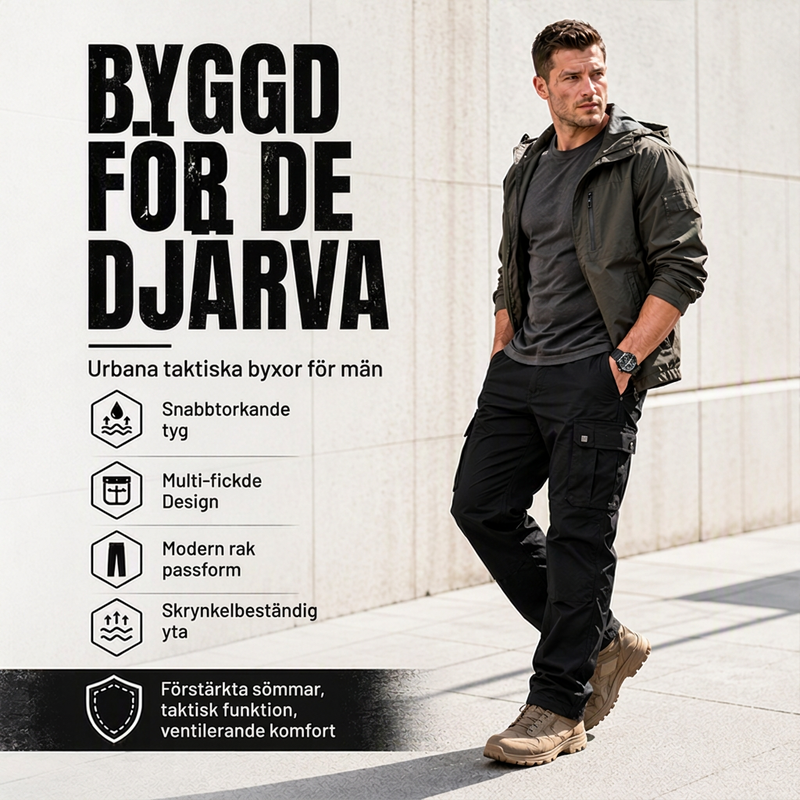 Herrars outdoor-byxor med flera fickor