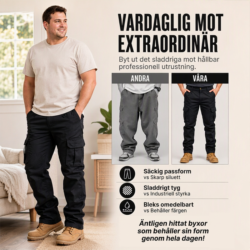 Herrars outdoor-byxor med flera fickor