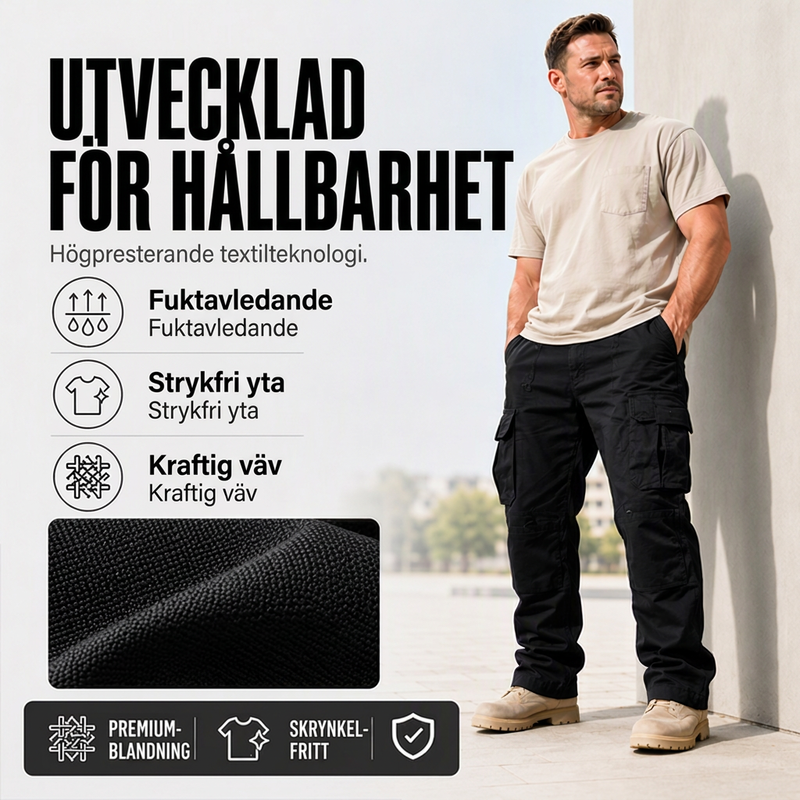 Herrars outdoor-byxor med flera fickor
