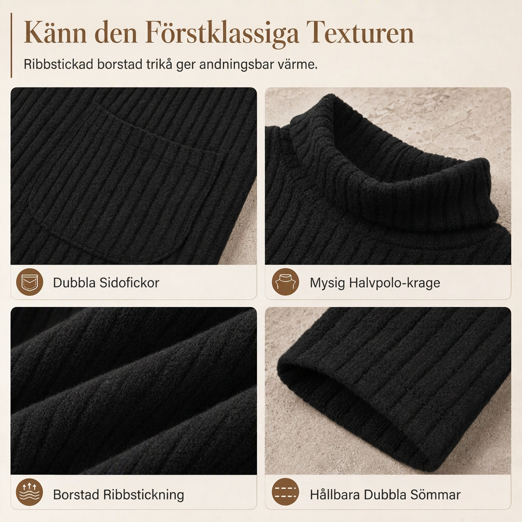 ✨ Ny kollektion 🤍 Löst sittande T-shirt för damer med hög krage och långa ärmar – bekväm passform och elegant lager-på-lager-look