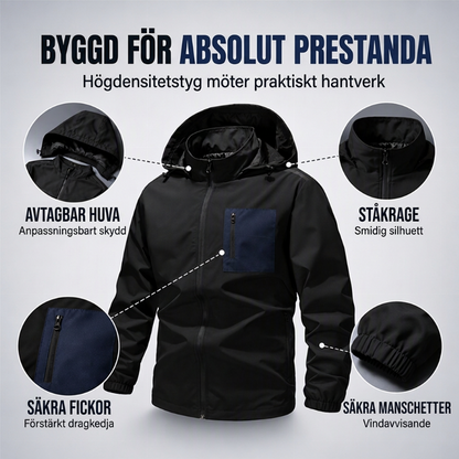 🌬️ Vindjacka för män för utomhusbruk med avtagbar huva – lätt, vindtät och bekväm, perfekt för höst och vinter, nu till halva priset! ✨