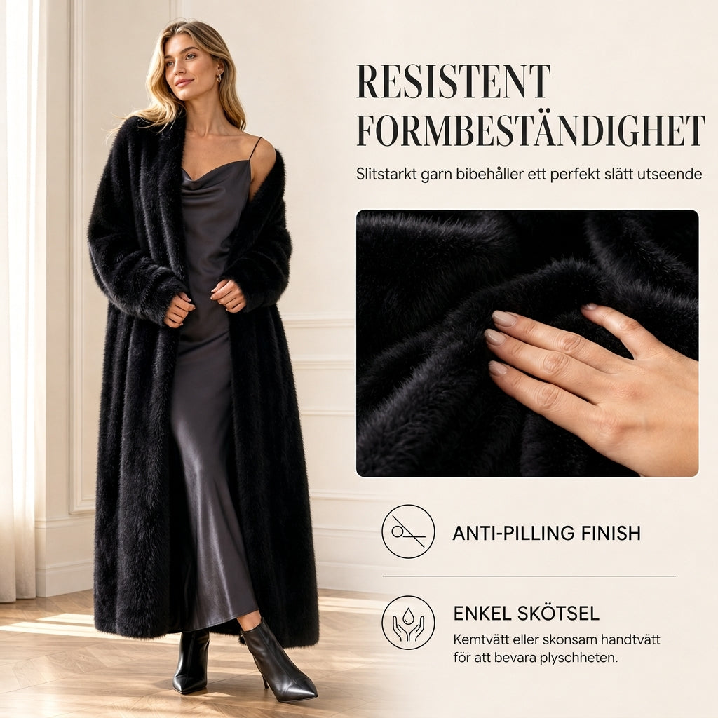 ✨Nyhet! Lång damkofta i fleece med imiterad päls, en fluffig oversized stickad kofta för höst och vinter