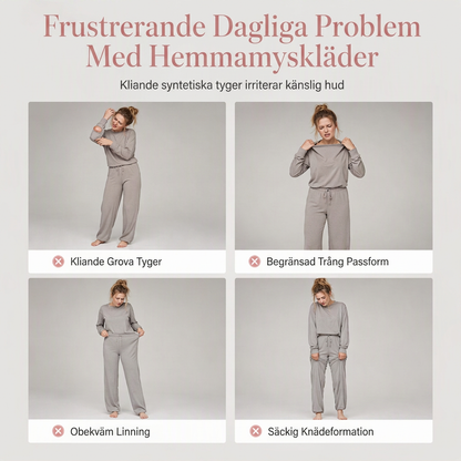 ✈️Fri frakt⏰ Nedräkningen har börjat – 50 % rabatt, bara 3 dagar kvar! Tvådelat stickat loungeset för damer, långärmad tröja med hög krage och byxor med hög midja och vida ben